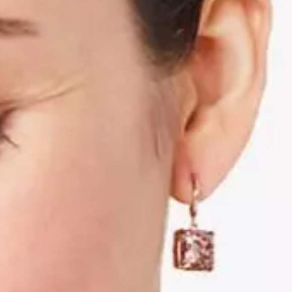 Kate Spade ♠️ New York huggie hoop red glitter drop n dangle earrings - Picture 7 of 7